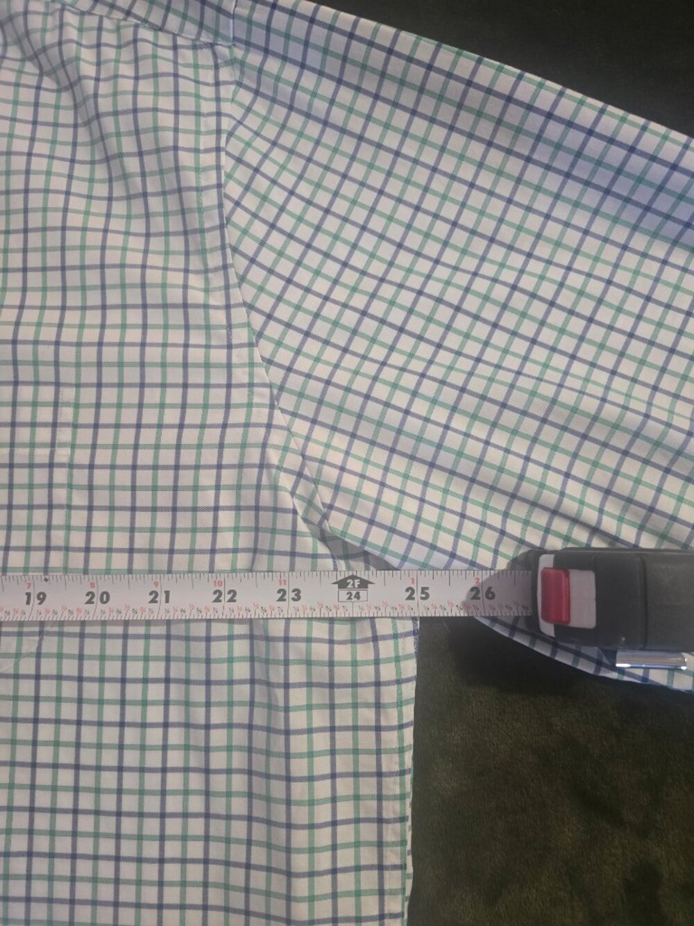 Peter Millar Men's XL Tattersall Check Sport Shirt Green Navy Long Sleeve - Picture 4 of 8